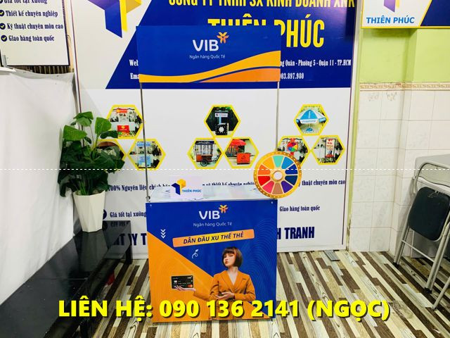 BOOTH SẮT GẤP GỌN KÈM QUAY SỐ  GIÚP VIỆC BÁN HÀNG LINH HOẠT HƠN