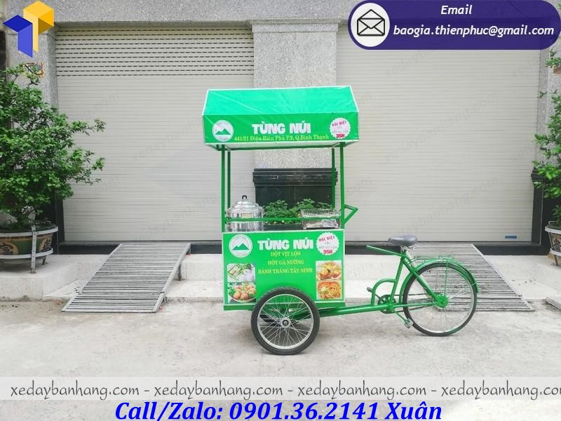 Mẫu xe đạp bán thức ăn nhanh lưu động tiện dụng TÙNG NÚI