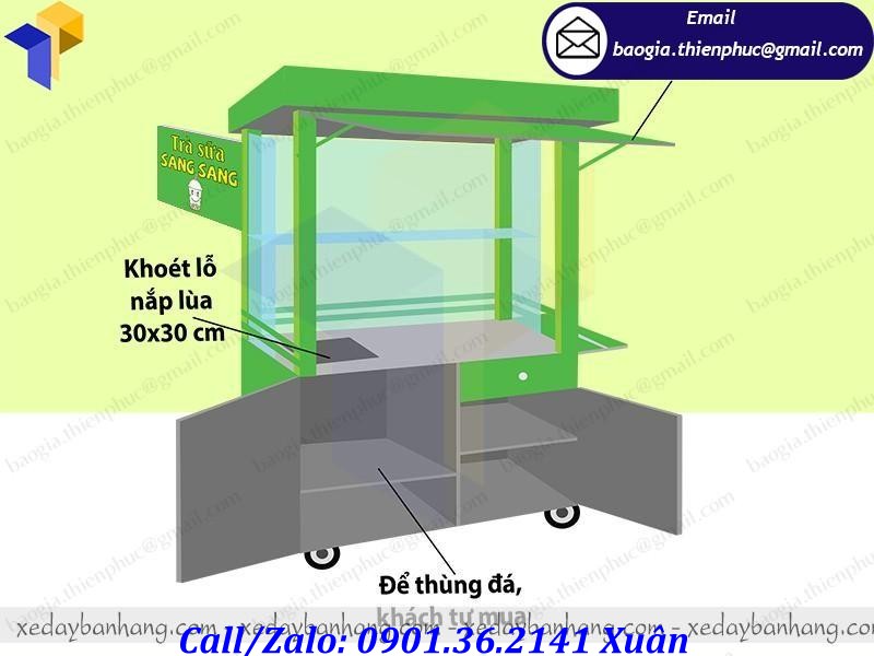 xe bán trà sữa giá rẻ