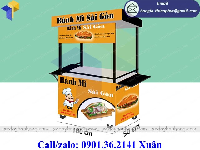 xe đẩy bán bánh mì giá rẻ