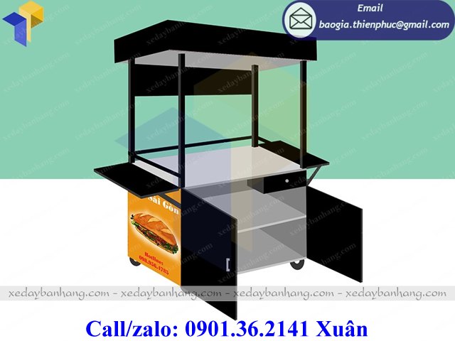 xe đẩy bán bánh mì