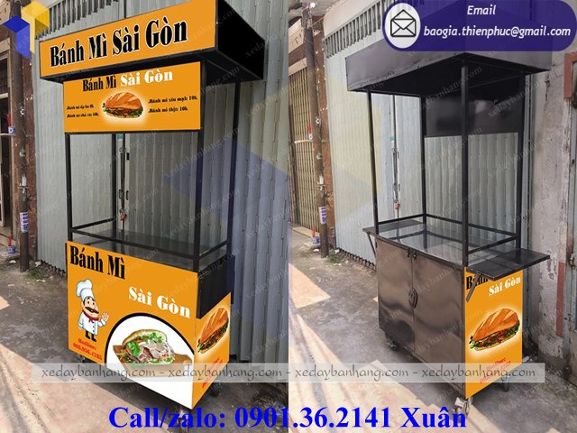 xưởng xe đẩy bán bánh mì