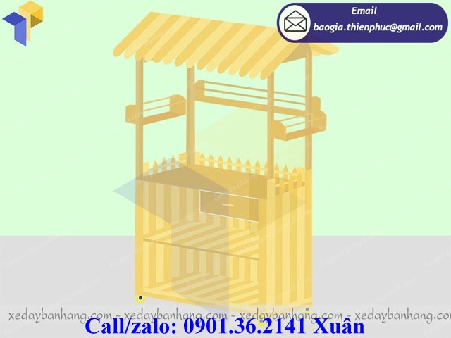 xe gỗ bán coffee