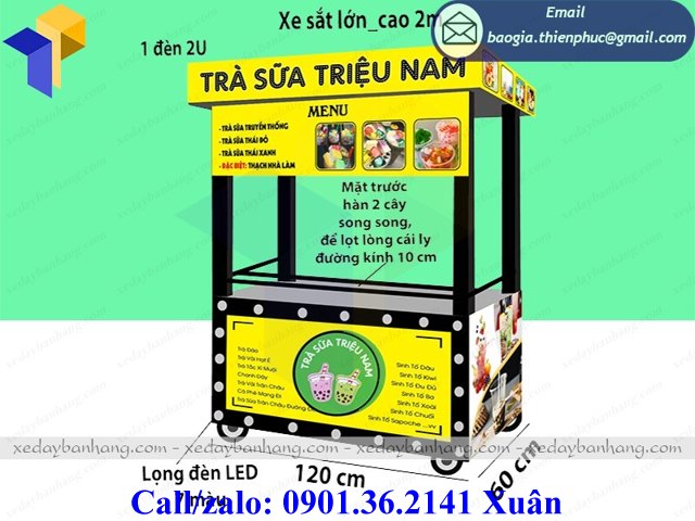tủ bán trà sữa lưu động
