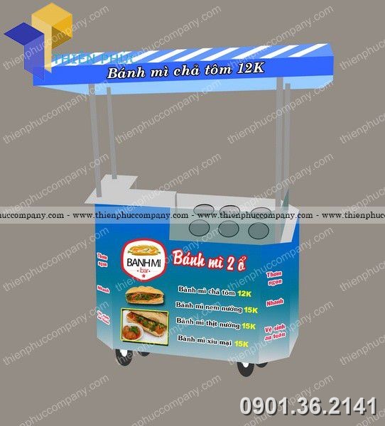 xe ban banh mi inox sang trong