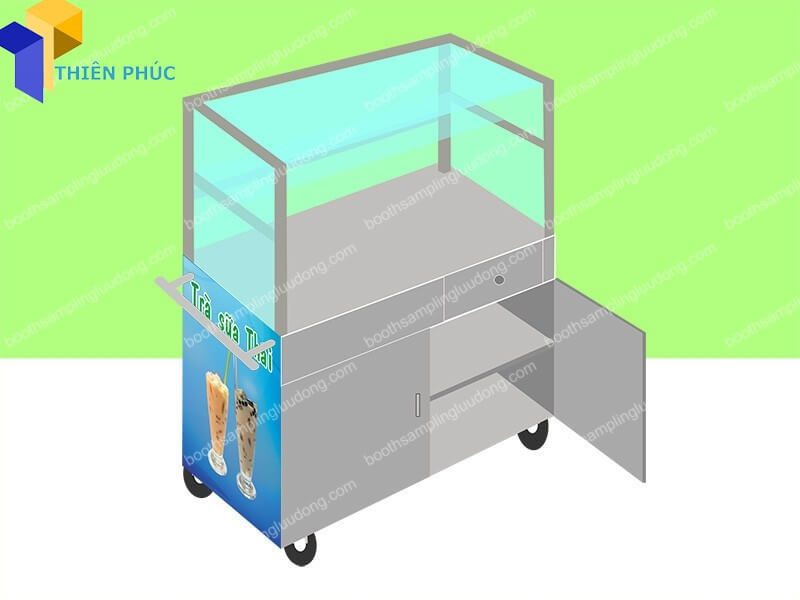 mat sau xe inox ban tra sua dep