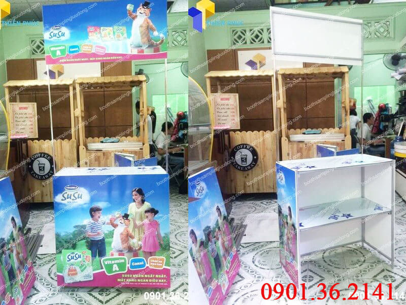 san xuat booth ban hang di dong sua chua susu