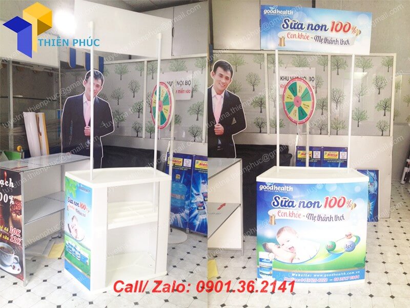 lam booth ban hang lap rap bang nhua