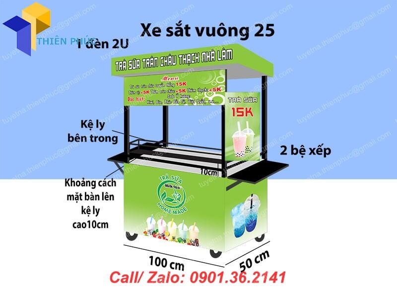 thiet ke xe ban tra sua gia re