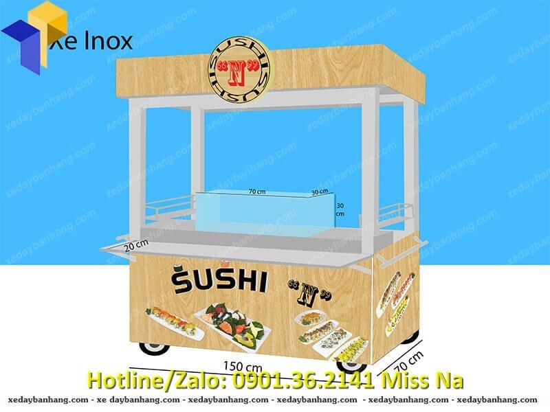 xe inox bán sushi