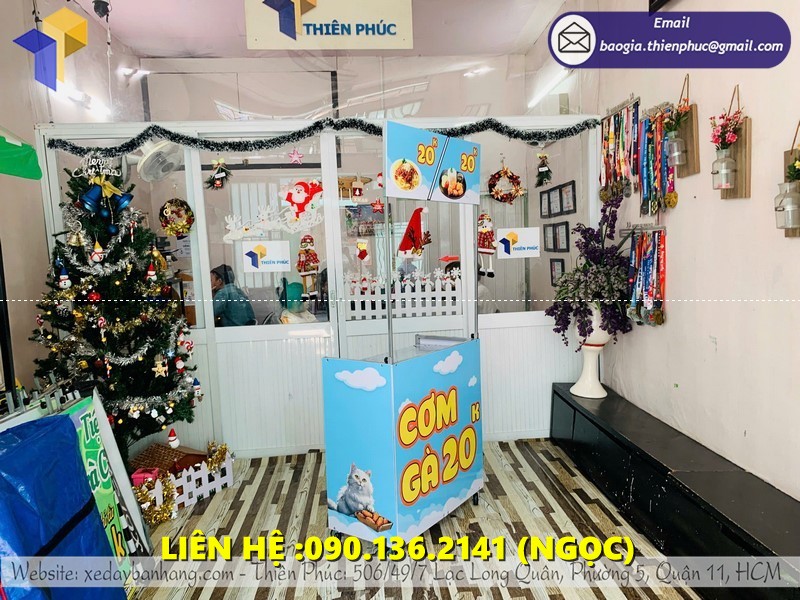 booth xếp gọn bán cơm gà