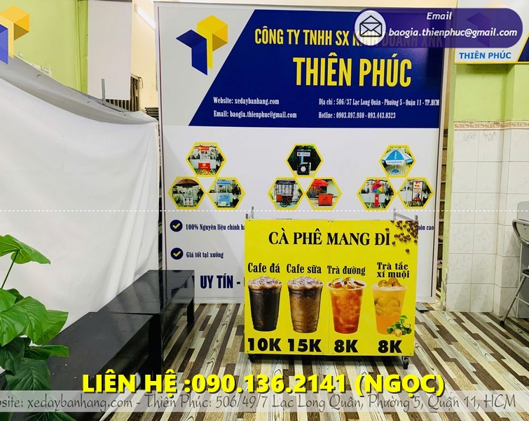 sampling bán cafe xếp gọn