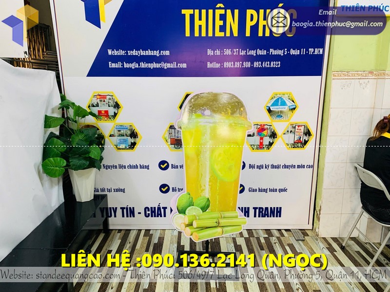 standee hình ly nước mía