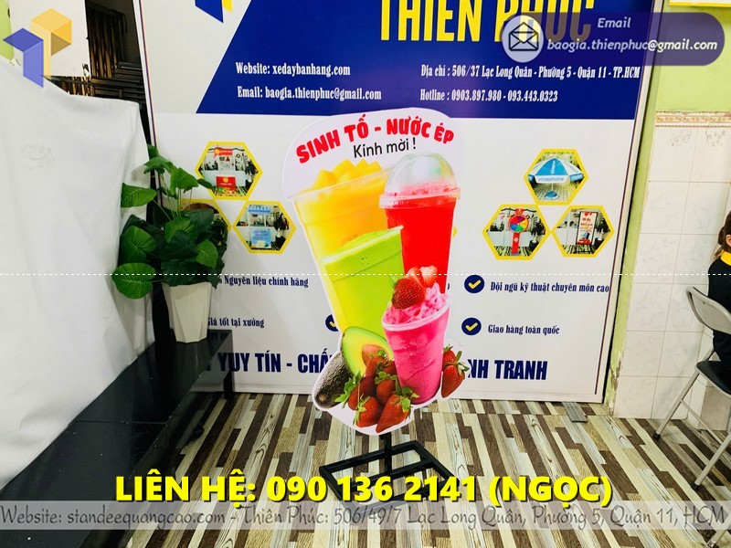 standee mô hình ly sinh tố