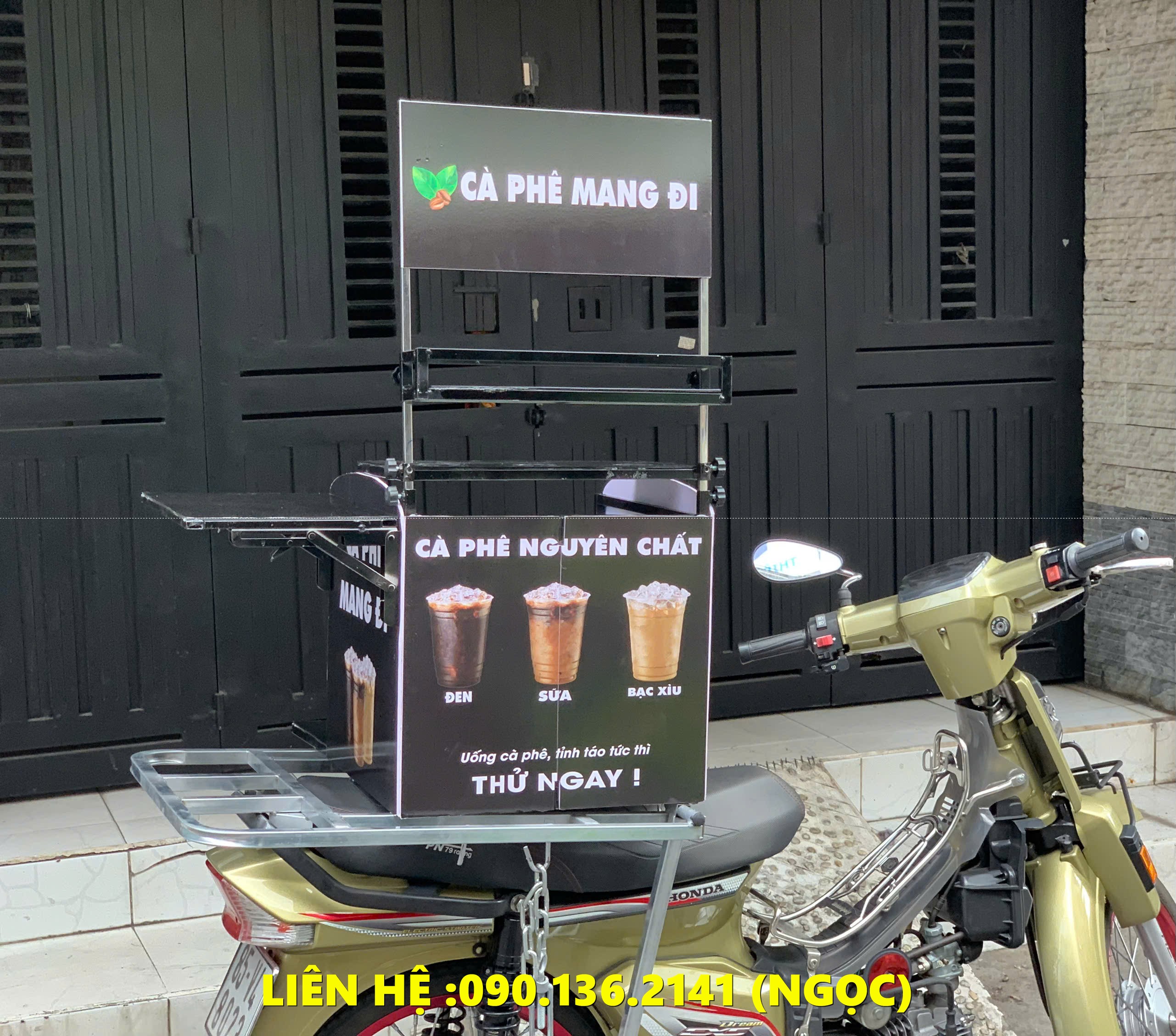 thùng bán cafe gắn xe máy