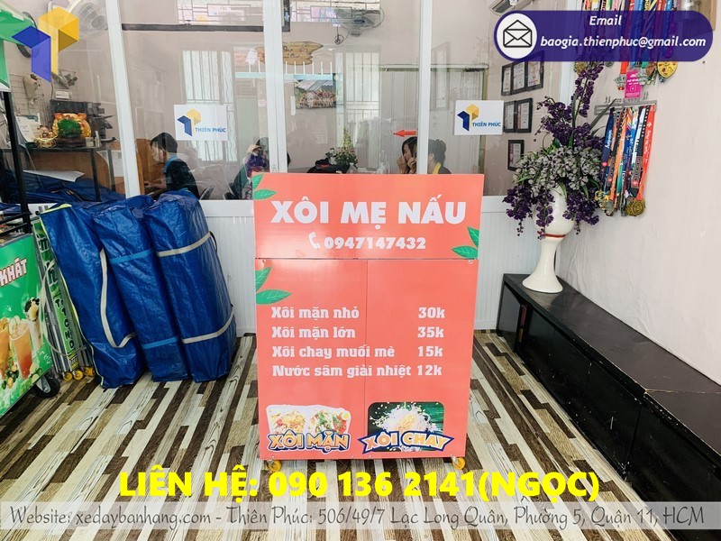 xe bán xôi gấp gọn