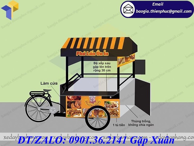 xe đạp bán bánh mì lưu động