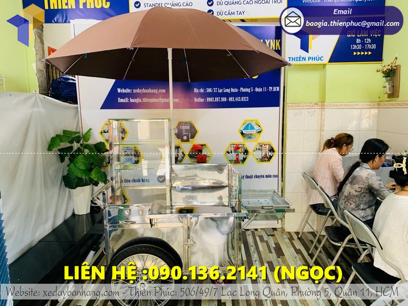 xe inox bán đồ ăn sáng lưu động